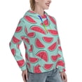 thumbnail image 6 of Honeii Watermelon Pattern Womens Oversized Hoodies Long Sleeve Sweatshirts Pullover Fall Outfits with Pocket-X-Large, 6 of 7