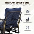 thumbnail image 2 of 3-Piece Patio Swivel Glider Bistro Set, Wicker Outdoor Chairs with Cushions (2), Side Table, High Back All-Weather Rattan Furniture for Porch Backyard, 2 of 9