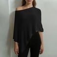 thumbnail image 5 of Xuyuer 2026 Women's Designer Asymmetric Cape Poncho Sun Protection Top - Loose Relaxed Lightweight Ice Silk Knit Cover-Up, 5 of 8