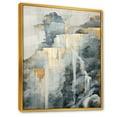 thumbnail image 2 of Designart "Adventure Scene: Waterfall in Gold & Grey" Waterfall Floater Framed Canvas Prints, 2 of 5