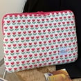 thumbnail image 3 of Computer Carrying Case Bag Soft Padded Sleeve For 15in Notebook Decor Bag (Red Flower), 3 of 10