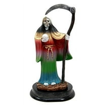 Ebros Gift 5.5"H Rainbow Santa Muerte With Scythe Protection Decorative Figurine