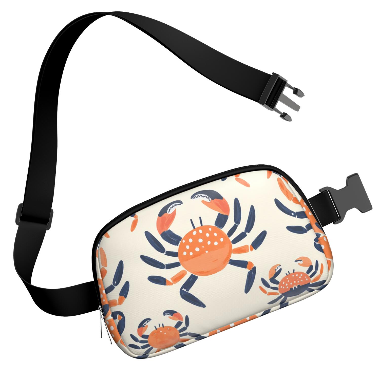 Belt Bag Fashion Waist Packs Bag with Adjustable Strap Marine Adorable Crab HandsFree Running Belt for Jogging for Travel Daily Leisure