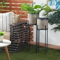 thumbnail image 2 of DecMode 11"W, 32"H Gold Metal Planter with Removable Stand (2 Count), 2 of 7