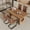 Wood Table+4 Brown&Black Chairs(Style 1), variant on ExtraLco Dining Table Set for 6, Wood Grain Table with 6 Brown Fabric Chairs for Kitchen Dining Room