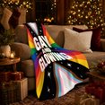 thumbnail image 3 of Rainbow Pride Lettering Illustrated Print Soft Flannel Blanket, Typography Art Style for Lettering Art Lovers, Housewarming Gift for Bedroom and Living Room, Home Decor, 3 of 7