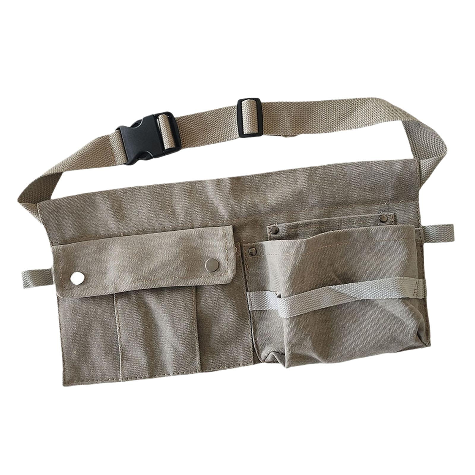 simhoa Tool Waist Bag Portable Tool Bag Large Capacity Canvas Waist Pocket Belt Waist Bag Tools Organizer for Electricians Builders Gray