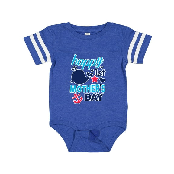 Inktastic Nautical Themed Happy 1st Mother's Day Boys or Girls Baby Bodysuit
