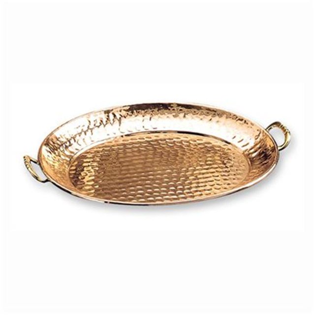 Old Dutch International 252 Oval Decor Copper Tray with Cast Brass Handle