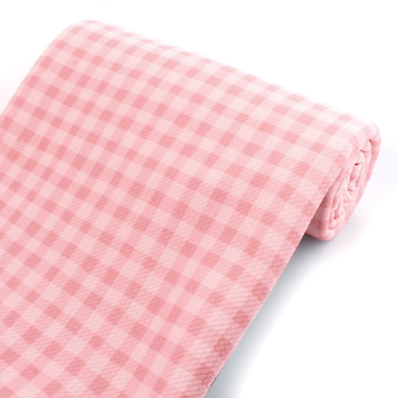 Pink Gingham Plaid Bullet Fabric 6" Strip