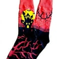 thumbnail image 2 of Red Bats and Haunted House Socks (Adult Large - Men's Shoe Sizes 8-12), 2 of 2