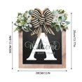 thumbnail image 2 of Corona redonda para puerta de entrada ionze con letras en inglés, letrero de bienvenida, corona con lazo, decoración colgante para puerta de entrada (GY), 2 of 3
