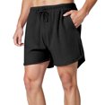 thumbnail image 3 of Mens Shorts - Workout Black Quick Dry Basketball Shorts Casual Work Flat Front Shorts Men's Shorts Casual Summer Shorts for Running Casual Activewear, 3 of 7