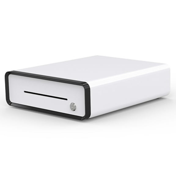 Beelta Cash Register Drawer 13", Fully Removable Cash Tray, 5 Bill slots / 5 Coin slots, Metal, White