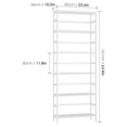 thumbnail image 3 of Omsix 6-Tier Bamboo Shelf, Bamboo Bookcase with Adjustable Shelves, Free Standing Storage Shelf Unit, Plant Flower Stand for Bathroom, Kitchen, Home Office, White, 3 of 7
