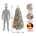 thumbnail image 4 of National Tree Company Pre-Lit Artificial Christmas Tree, Green, Acacia, 300 Clear Lights, Flocked, Includes Stand, 6 Feet, 4 of 4