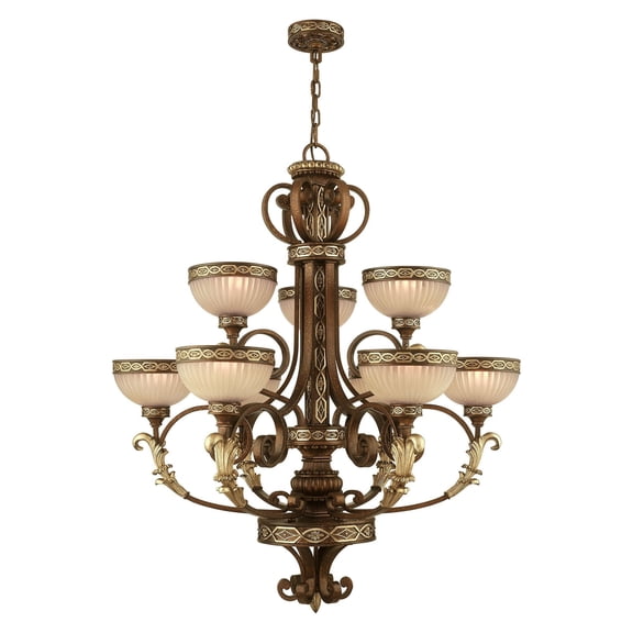 Livex Lighting Seville Chandelier in Palacial Bronze with Gilded Accents