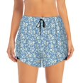 thumbnail image 3 of Uemuo Floral Retro Style Pattern Women's Athletic Shorts High Waisted Running Shorts with Liner Pockets Gym Elastic Workout Shorts-Small, 3 of 9