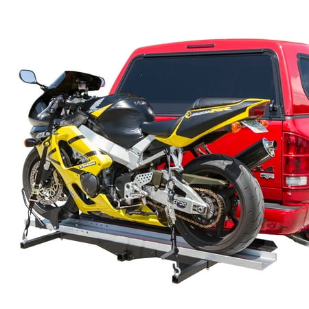 Hitch Mounted Sport Bike & Motorcycle Carrier with a 600 lb. Capacity and 72" Loading Ramp