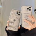 thumbnail image 2 of Funda rosa para iPhone 13 Pro Max, transparente con diseño floral, suave y flexible, a prueba de golpes., 2 of 5
