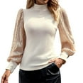 thumbnail image 2 of Aboser Womens Sequin Tops for Party Slim Fit Dressy Blouse Sparkle Glitter Shirt Comfy Long Sleeve Blouses Mock Neck Pullover Top Solid Color Cocktail Shirts, 2 of 9