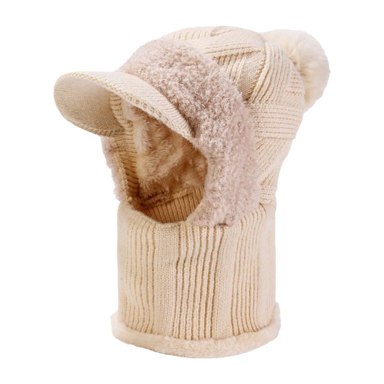 Bibifish Womens Knit Brim Beanie Hat With Fleece Lined Ear  display picture 2