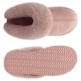 thumbnail image 4 of Comwarm Fuzzy House Slippers for Women Fluffy Memory Foam Suede Slippers with Faux Fur Collar Indoor Outdoor,Pink, 4 of 5
