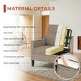 thumbnail image 3 of Pirecart Mid-Century Accent Chair with Removable Cover & Wood Legs, Padded Reading Chair for Bedroom / Living Room, Modern Upholstered Chenille Armchair Brown, 3 of 11