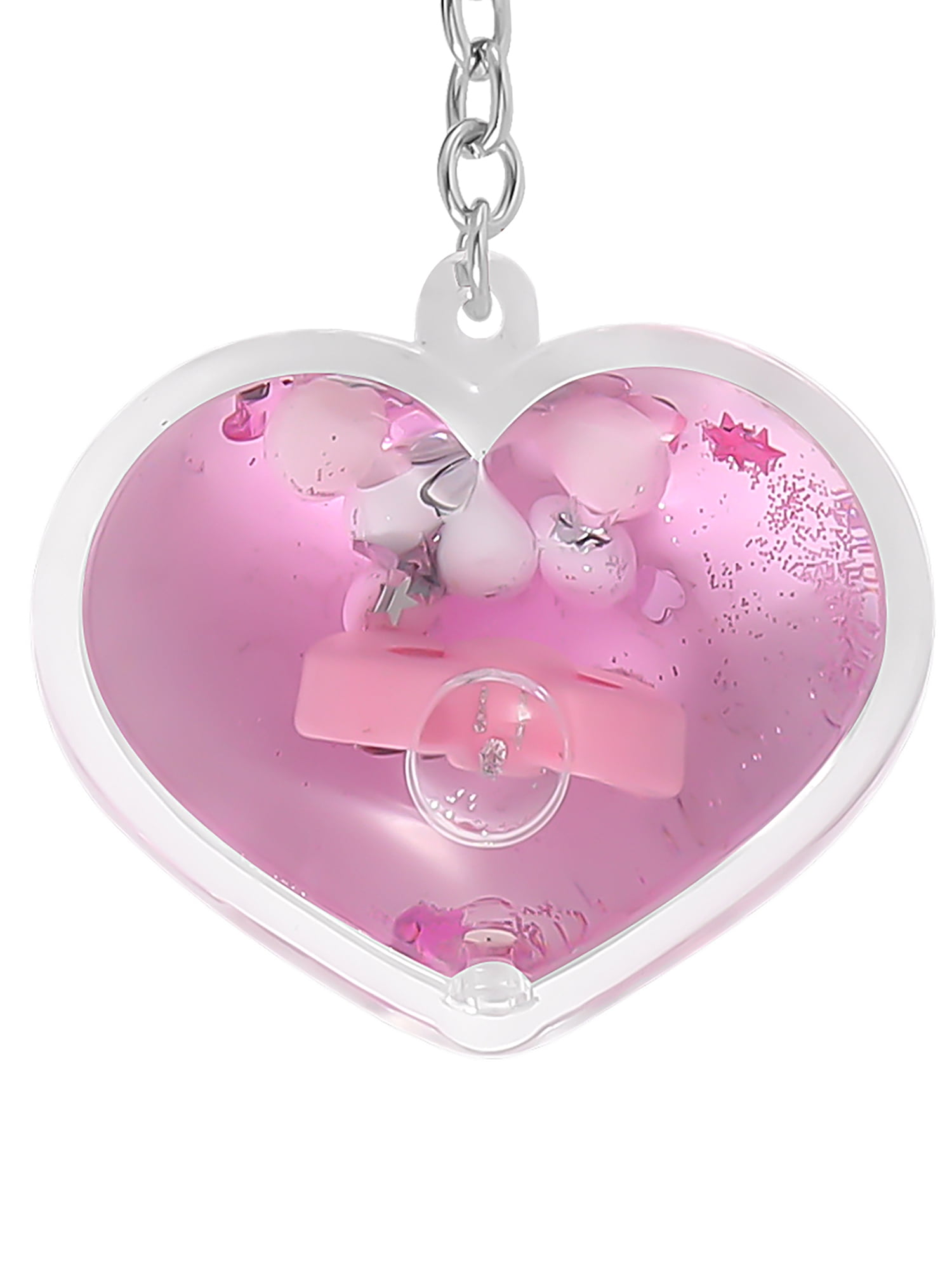 Sanrio Girl's Hello Kitty Heart Glitter Liquid Keychain Charm