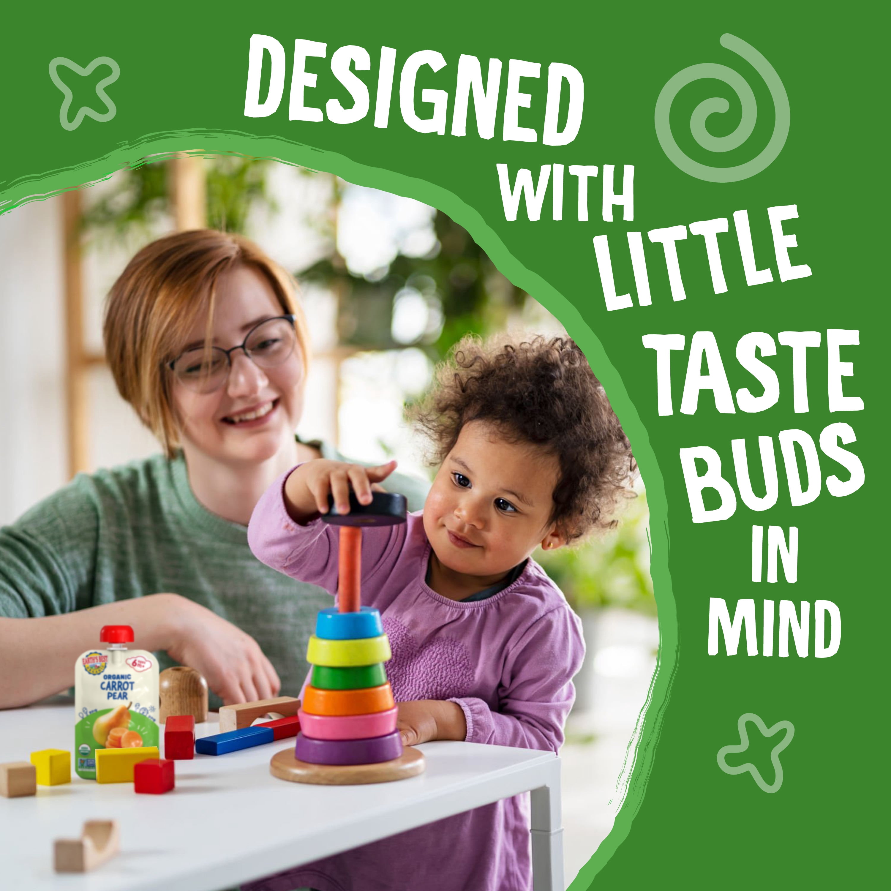 (12 pack) Earth's Best Organic Stage 2 Baby Food, Carrot Pear Fruit & Veggie Puree, 3.5 oz Pouch