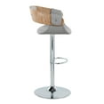 thumbnail image 3 of Carson Carrington  Gavle Adjustable Bar Stool with Oval Footrest (Set of 2) Grey Fabric/White Washed Wood/Chrome Oval, 3 of 5