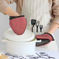 thumbnail image 6 of Pofeuu Stripes Red White Print Thickened Mini Silicone Oven Mitts Heat Resistant, Rubber Oven Mitt Gloves, Finger Pinch Grips, Pot Holder, Silicone Potholder, 6 of 7