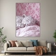 thumbnail image 6 of Mudket Framed Pink Leopard Canvas Wall Art, Cute Sleeping White Cheetah Print Wall Decor, Trendy Nursery Art Ready to Hang for Girls Bedroom - 12"L x 8"W, 6 of 10