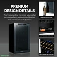 thumbnail image 4 of Luma Shadow Series Wine Cooler Refrigerator 33 Bottle Dual Temperature Zones, Freestanding Mirrored Wine Fridge with Double-Layer Tempered Glass Door & Compressor Cooling, 4 of 15