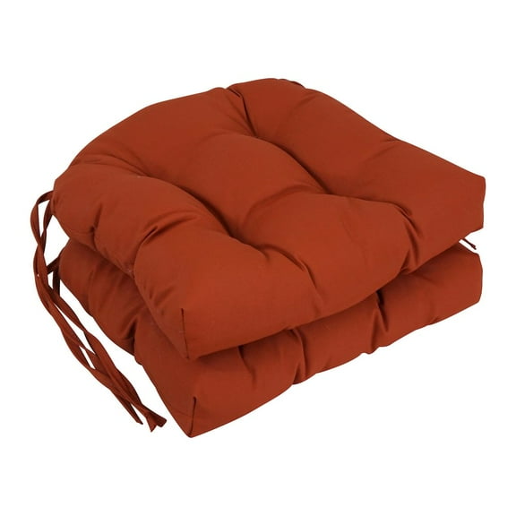 Blazing Needles 16-inch Premium Olefin Tufted Outdoor Chair Cushions (Set of 2)