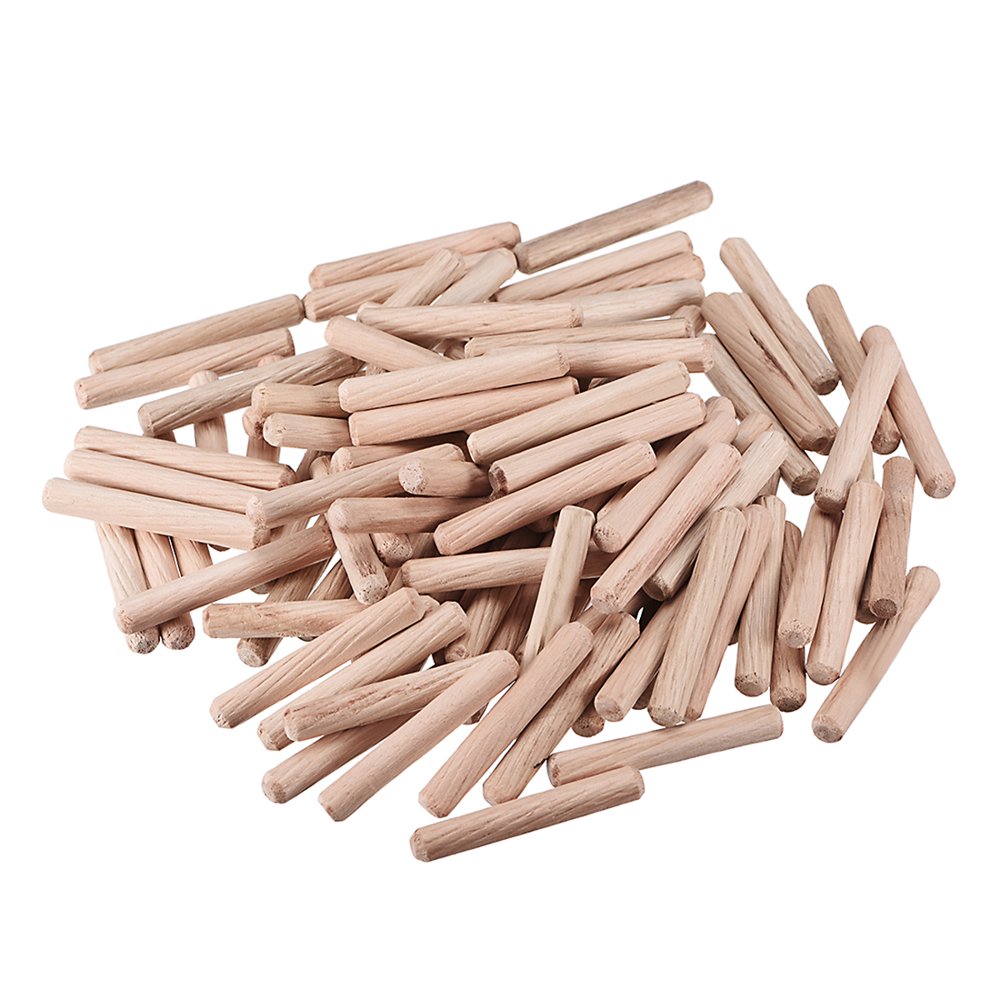 6x40mm Wooden Dowel Wood Kiln Dried Fluted Hardwood 100pcs