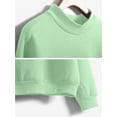 thumbnail image 4 of Crewneck Sweatshirts Women, Comdrip Mock Neck Sweatshirt Casual Plus Size Long Sleeve Sweatshirt Pullover 2025 Fall Sweaters with Pockets Sweatshirt Women Light Green M, 4 of 4