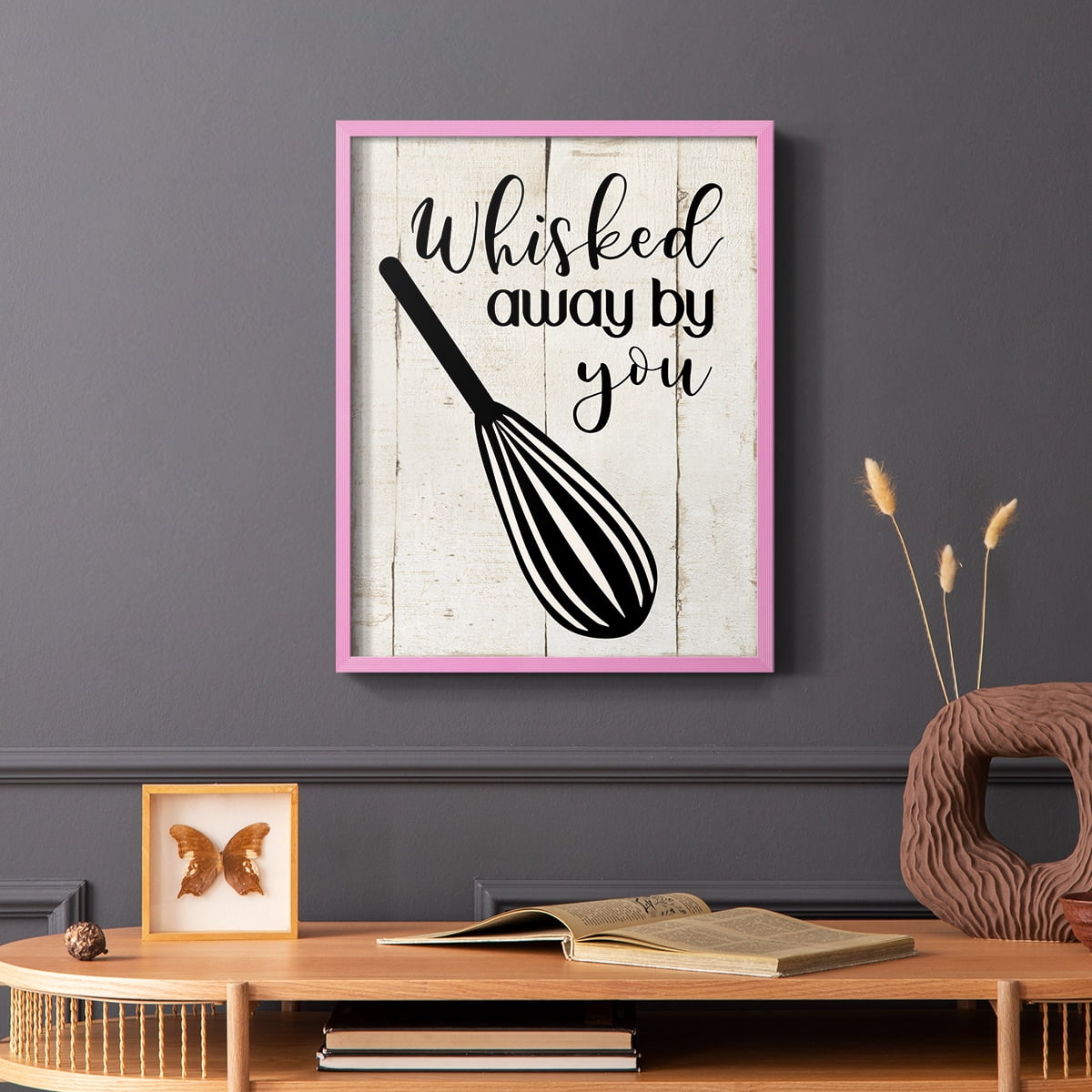 Whisked Away Framed Print in Pink Solid Wood 8 x 10 Framed Print