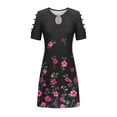 thumbnail image 3 of Travel Dresses for Women Wrinkle Free, Mini Summer Clothes 2023 Dresses Casual Floral Printed Tank Sleeveless Dress Crewneck Loose Beach Short, 3 of 4