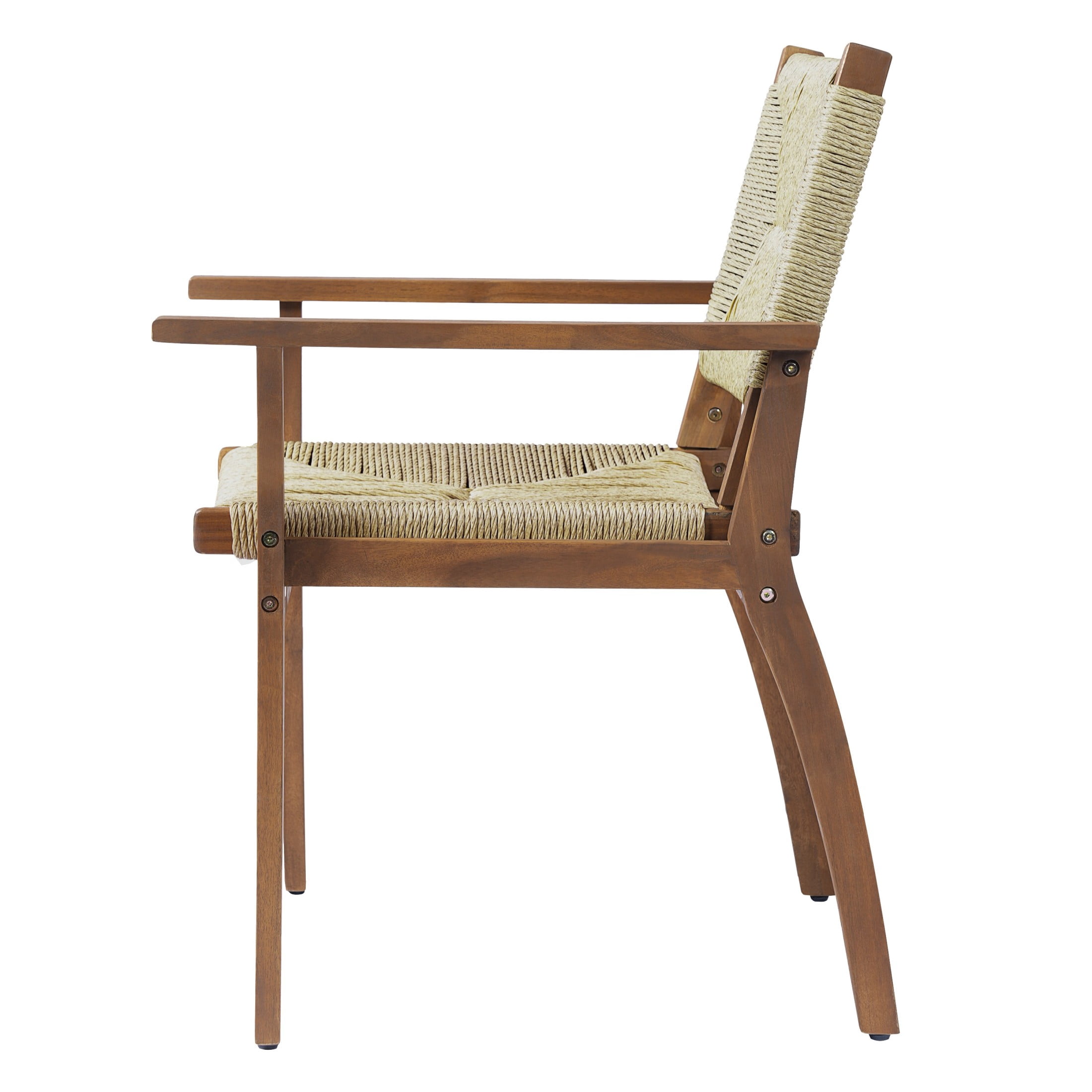 Christopher Knight Home Wicker Outdoor Dining Set for 4, Round Wood Table with Patio Chairs, Teak