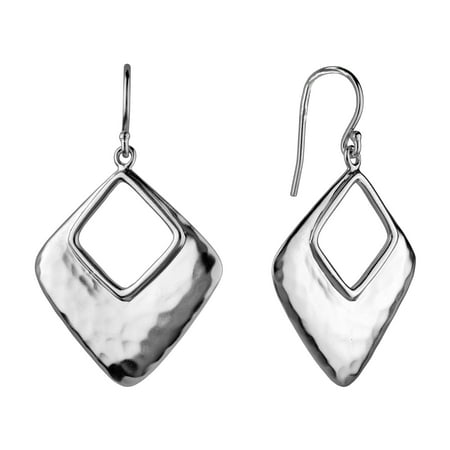 Brilliance Fine Jewelry Sterling Silver Hammered Drop Earrings