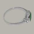 thumbnail image 4 of LBG British Made 18k White Gold Natural Emerald & Cubic Zirconia Womens Anniversary Ring - 33 size options - Size 11.5, 4 of 6
