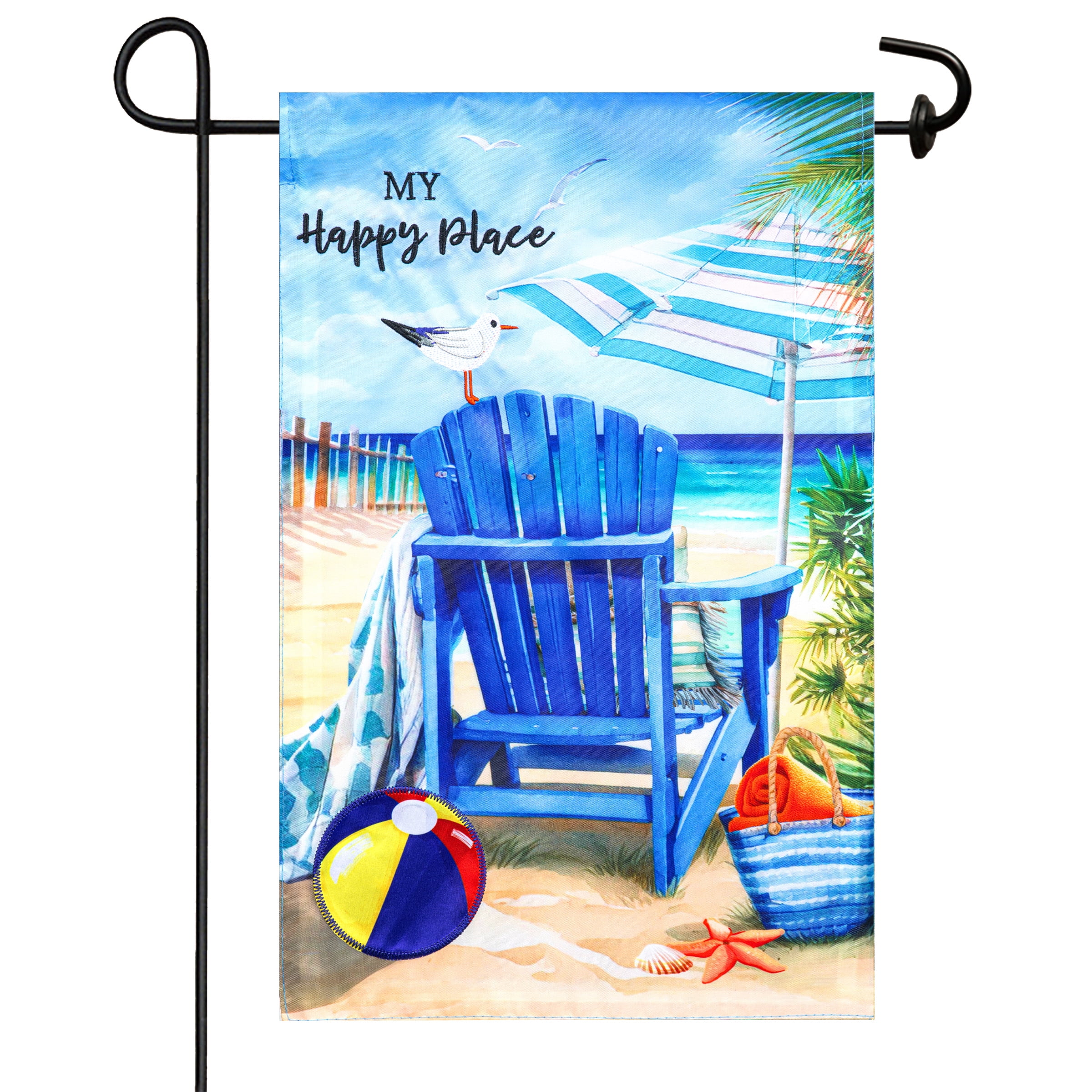 Meadow Creek 11.5" x 18" Spring Beach Chair Outdoor Yard Flag