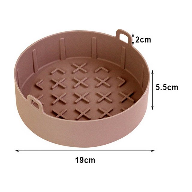 Cesta de silicona reutilizable para freidora de aire, bandeja para horno fácil de limpiar, revestimiento redondo, plato para Pizza, sartén para parrilla, accesorios para freidora de aire