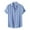 Sky Blue, variant on Mens Summer Hawaii Striped Cuban Collar Shirt Short Sleeve Button Shirt Blouse Summer Clothes For Men Sky Blue L
