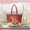thumbnail image 7 of XYZCANDO Christmas Highland Cow Printed Quilted Shoulder Tote Bag Large Capacity Casual Handbag for Holiday Shopping Work Travel Daily Use, 7 of 7