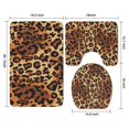 thumbnail image 3 of Orange and Brown Leopard Pattern Bathroom Rugs Sets 3 Piece,Toilet Cover Set,Absorbent Non Slip Bathroom Mats Sets with U-Shaped Contour Rug Toilet Rug Set, 3 of 5