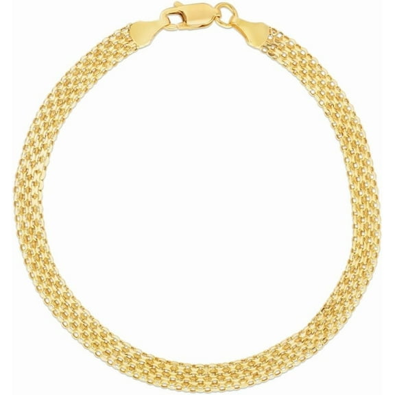 Floreo 14k Yellow Gold 4.7mm Bismark Chain Bracelet, 7.25 Inch