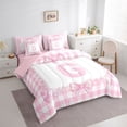 thumbnail image 3 of jejeloiu Girl Personalized Gifts 7-Piece Twin Bedding Sets,First Letter G Bedding Comforter Set For Bowknot Lover Reversible, 3 of 8