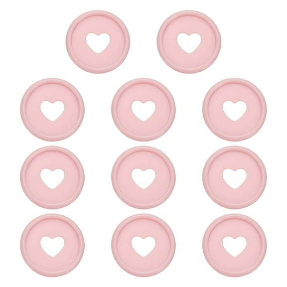 24mm Plastic Book Binding Discs, 11 Pack Discbound Expansion Discs Heart Binder Rings for DIY Notebook Planner, Light Pink